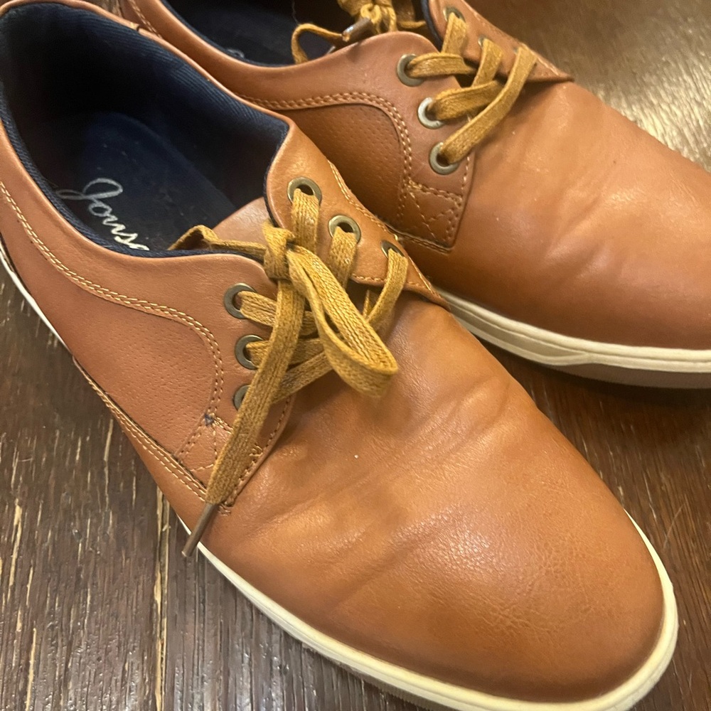 Jousen Brown Leather Men's casual Shoes size 10.5
